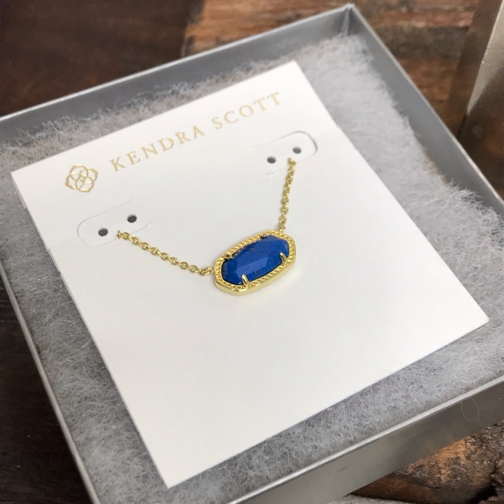 NWT The Kendra Scott Cobalt Howlite Elisa Necklace - Picture 7 of 9
